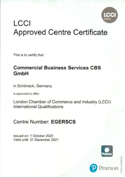 Zertifikat der LCCI